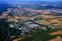 Forschungscampus vor Garching, im Hintergrund München